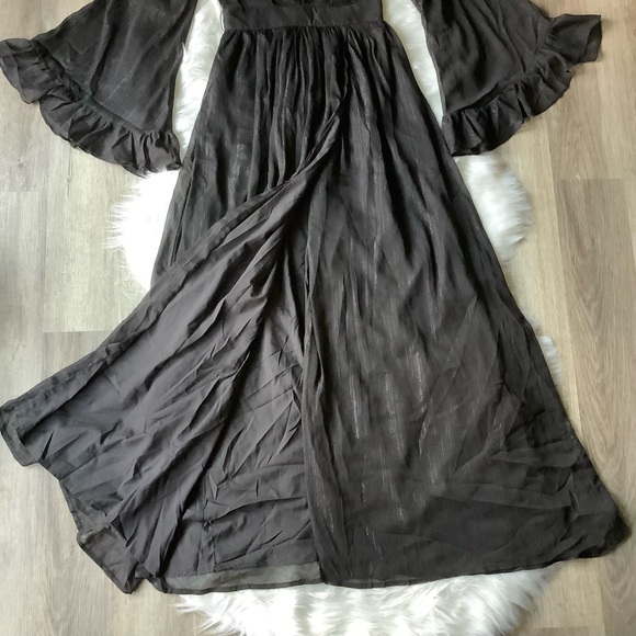 ShowPo Dangerous Woman plunge thigh split dress Black US 6 - Picture 9 of 14